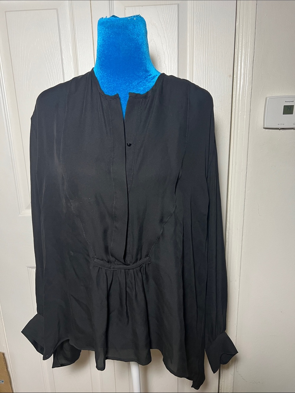 Nili Lotan Black Silk Blouse Women’s Large